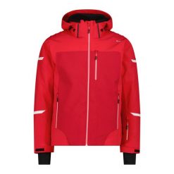 Kurtka narciarska z kapturem i zamkiem CMP. Czerwone kurtki męskie CMP, na zimę, m, bez wzorów, sportowe, z kapturem. W wyprzedaży za 989.50 zł.