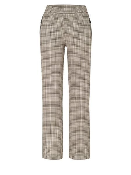 Relaxed by TONI Spodnie "Scarlet" w kolorze czarno-kremowym rozmiar: 42. Brązowe spodnie materiałowe damskie Relaxed by TONI, bez wzorów, z materiału, z podwyższonym stanem. Za 143.90 zł.