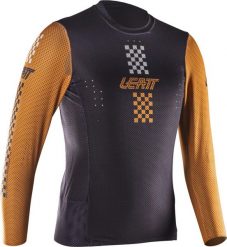 Koszulka rowerowa dziecięca LEATT Jersey MTB Gravity 4.0 Junior. Brązowe bluzki sportowe damskie LEATT, s, z jersey, bez kołnierzyka, bez ramiączek. Za 239.20 zł.