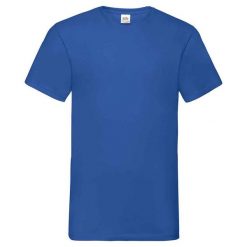 Koszulka Unisex Dla Dorosłych Z Dekoltem W Szpic. Niebieskie bluzki damskie Fruit of the Loom, xl, bez wzorów, bez kołnierzyka. Za 39.99 zł.
