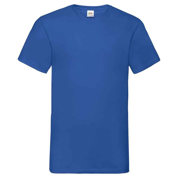 Koszulka Unisex Dla Dorosłych Z Dekoltem W Szpic. Niebieskie bluzki damskie Fruit of the Loom, xl, bez wzorów, bez kołnierzyka. Za 39.99 zł.