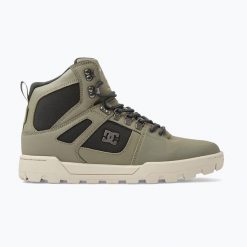 Buty męskie DC Pure High Top WR. Zielone buty trekkingowe męskie DC Shoes, bez zapięcia, trekkingowe. Za 419.99 zł.