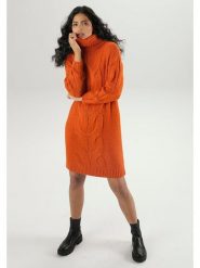 Aniston Sukienka dzianinowa w kolorze pomarańczowym rozmiar: 46. Pomarańczowe sukienki damskie Aniston, na co dzień, bez wzorów, z dzianiny, bez kołnierzyka, bez ramiączek, mini, proste. Za 87.40 zł.