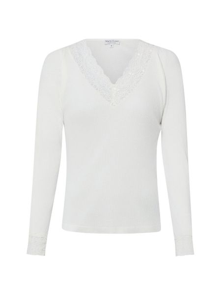Marie Lund koszulka z długim rękawem Kobiety Bawełna biały, XS. Białe t-shirty damskie Marie Lund, xs, bez wzorów, z bawełny, bez kołnierzyka. Za 149.95 zł.