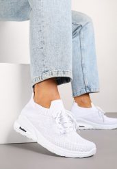 Białe Buty Sportowe Amathousa. Białe buty sportowe na co dzień damskie Born2be, bez wzorów, z jeansu. Za 49.99 zł.