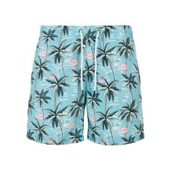 Męskie Spodenki Kąpielowe Tropical Birds. Niebieskie kąpielówki męskie Urban Classics, m, bez wzorów. Za 122.99 zł.