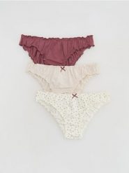 Bawełniane majtki figi 3 pack - wielobarwny. Figi damskie Reserved, l, bez wzorów, z bawełny. Za 49.99 zł.