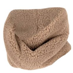 Komin z wełny Teddy w kolorze piaskowym 4/8 lat. Brązowe szaliki dziecięce Sarlini, z materiału, bez ramiączek. Za 121.30 zł.