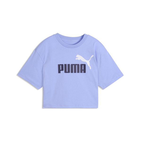 Młodzieżowa krótka koszulka Essentials 2 Colour z logo PUMA No. 1 PUMA. Fioletowa bluzki damskie Puma, l, bez wzorów, z gumy, młodzieżowe, bez kołnierzyka, bez ramiączek. Za 79.00 zł.