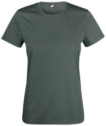 Clique Basic Active-T Women koszulka z interlock 100% poliester – pistol. Szare t-shirty damskie CLIQUE, l, bez wzorów, z dzianiny, bez kołnierzyka. Za 103.70 zł.