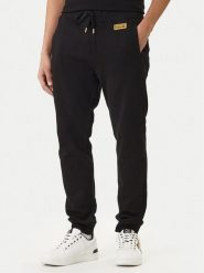 Versace Jeans Couture Spodnie dresowe 80GAAT04 CF01T Czarny Regular Fit. Czarne spodnie dresowe męskie Versace Jeans Couture, bez wzorów, z bawełny. Za 879.99 zł.