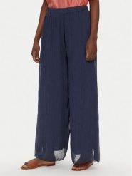 Bomboogie Spodnie palazzo PW8992TSET5 Granatowy Relaxed Fit. Niebieskie spodnie materiałowe damskie Bomboogie, bez wzorów, z jedwabiu. Za 319.99 zł.