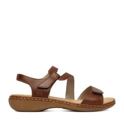 Sandały Rieker. Brązowe sandały damskie Rieker, bez wzorów, bez obcasa, na płaskiej podeszwie. Za 339.99 zł.