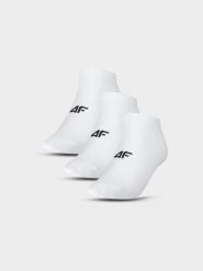 4F Skarpety casual przed kostkę (3-pack) damskie - białe 32-34. Białe skarpetki damskie 4f, bez wzorów, z bawełny. Za 44.99 zł.