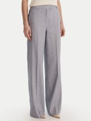 Marella Spodnie materiałowe Odino 2613131121 Błękitny Straight Fit. Niebieskie spodnie materiałowe damskie Marella, bez wzorów, ze lnu. Za 1,029.00 zł.