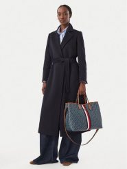 Tommy Hilfiger Torebka Th Monoplay Satchel Corp AW0AW19516 Granatowy. Niebieskie torebki klasyczne damskie Tommy Hilfiger, bez wzorów, ze skóry, bez dodatków. Za 949.99 zł.