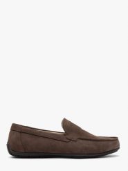 Welurowe mokasyny w stylu casual ARKADIO. Brązowe mokasyny męskie Ryłko, ze skóry. W wyprzedaży za 349.99 zł.