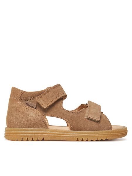 Mrugała Sandały Hugo 1206/5-24 Brązowy. Brązowe sandały chłopięce Mrugała, ze skóry, bez zapięcia. Za 279.99 zł.