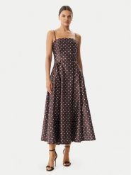 Rinascimento Sukienka koktajlowa CFC0129296003 Brązowy ciemny Regular Fit. Brązowe sukienki damskie RINASCIMENTO, l, bez wzorów, z syntetyku, wizytowe, bez kołnierzyka, bez ramiączek. Za 819.99 zł.