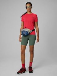 4F Legginsy kolarki trekkingowe damskie - khaki L. Brązowe legginsy damskie 4f, l, bez wzorów. Za 129.99 zł.