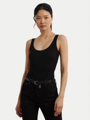 LAUREN RALPH LAUREN Top 200704777005 Czarny Slim Fit. Czarne topy damskie Lauren Ralph Lauren, s, bez wzorów, z bawełny, bez kołnierzyka. Za 219.99 zł.