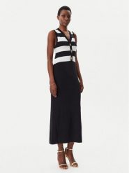 LOLA CASADEMUNT Sukienka dzianinowa LS2516001 Czarny Slim Fit. Czarne sukienki damskie lola casademunt, s, bez wzorów, z dzianiny, bez kołnierzyka, bez ramiączek. Za 449.99 zł.