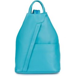 Plecak skórzany Vera Pelle T52 turkusowy. Niebieskie plecaki męskie bez wzorów. Za 219.90 zł.