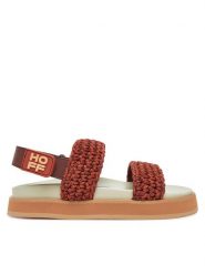 HOFF Sandały Galdana 12447003 Bordowy. Czerwone sandały damskie HOFF, bez wzorów, z materiału, bez obcasa, na płaskiej podeszwie. Za 289.99 zł.