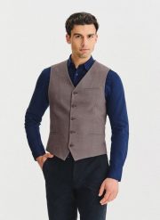 PAKO LORENTE – Brązowa kamizelka męska. Brązowe kamizelki męskie Pako Lorente, m, z elastanu. Za 239.99 zł.