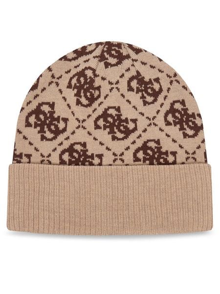 Guess Czapka AM9677 VIS01 Beżowy. Brązowe czapki zimowe damskie Guess, z wiskozy. Za 194.99 zł.