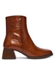 Hispanitas Botki HI254345 Brązowy. Brązowe botki damskie Hispanitas, ze skóry, bez obcasa, na słupku, bez zapięcia. Za 729.99 zł.