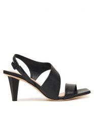 AGL Sandały D689007PCSOFTY0000 Czarny. Czarne sandały damskie AGL, bez wzorów, ze skóry, bez obcasa, na słupku. Za 1,739.00 zł.