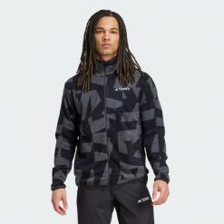 Bluza Terrex Multi Printed Full-Zip Fleece. Czarne bluzy bez kaptura męskie Adidas, m, z materiału. Za 299.00 zł.