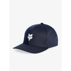 Czapka z daszkiem Fox Head Tech Flexfit Hat. Niebieskie czapki męskie FOX, bez wzorów. Za 129.99 zł.