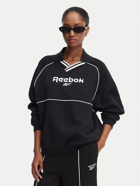 Reebok Bluza Angelica RK25685CCW Czarny Oversize. Czarne bluzy bez kaptura damskie Reebok, xs, z bawełny. Za 179.99 zł.