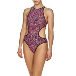 Strój kąpielowy damski jednoczęściowy sportowy na basen Arena Leopard. Czerwone stroje jednoczęściowe damskie Arena, m, bez wzorów. Za 171.98 zł.