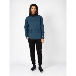 Bluza trekking męska. Niebieskie bluzy z kapturem męskie CHAMPION, l, z bawełny. Za 229.00 zł.