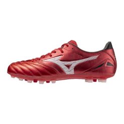 Buty piłkarskie Mizuno Morelia Neo IV Pro AG. Czerwone buty sportowe na co dzień damskie Mizuno, bez wzorów, z materiału, do biegania. Za 494.00 zł.
