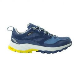Buty trekkingowe męskie Jack Wolfskin Cyrox Texapore Low. Niebieskie buty trekkingowe męskie Jack Wolfskin, z materiału, bez zapięcia, trekkingowe. Za 734.00 zł.