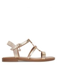 MEXX Sandały MX/023C-EST Złoty. Żółte sandały damskie Mexx, bez wzorów, ze skóry, bez obcasa, na płaskiej podeszwie. Za 160.99 zł.