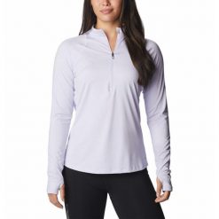 Koszulka z długim rękawem damska Columbia Endless Trail 1/2 Zip Mesh Long Sleeve. Fioletowe bluzki damskie Columbia, m, bez wzorów, z meshu, bez kołnierzyka. Za 299.00 zł.
