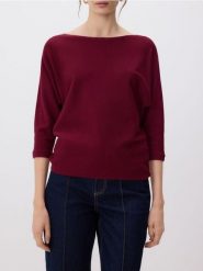 Sweter z wiskozą - bordowy. Czerwone swetry klasyczne damskie Reserved, l, z dzianiny, bez kołnierzyka. Za 79.99 zł.