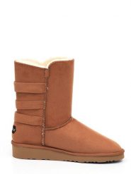 Blackfield Botki zimowe "Gena" w kolorze jasnobrązowym rozmiar: 36. Brązowe botki damskie Blackfield, na zimę, z materiału, z okrągłym noskiem, bez obcasa, na platformie, bez zapięcia. Za 152.99 zł.