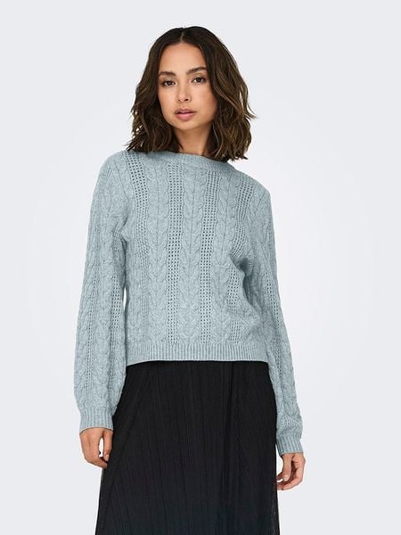 ONLY Sweter w kolorze błękitnym rozmiar: L. Niebieskie swetry klasyczne damskie Only, l, ze splotem, bez kołnierzyka. Za 95.92 zł.