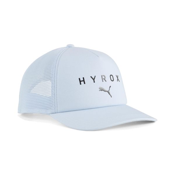 Czapka typu trucker PUMA × HYROX PUMA. Szare czapki męskie Puma, na jesień, bez wzorów, z bawełny. Za 88.99 zł.
