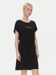 Emporio Armani Sukienka codzienna EW000783 AF12192 UC001 Czarny Regular Fit. Czarne sukienki damskie Emporio Armani, na co dzień, m, bez wzorów, z wiskozy, bez kołnierzyka, bez ramiączek, proste. Za 349.99 zł.