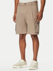 HUGO Szorty materiałowe Craysen 262S 50556891 Brązowy jasny Straight Fit. Brązowe szorty męskie Hugo, z bawełny, bez kołnierzyka. Za 499.99 zł.