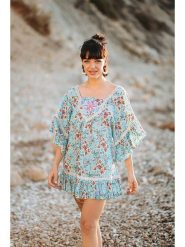 Isla Bonita by SIGRIS Sukienka w kolorze błękitnym rozmiar: XL. Niebieskie sukienki damskie Isla Bonita by SIGRIS, na co dzień, xl, bez wzorów, z bawełny, bez kołnierzyka, bez ramiączek, mini, proste. Za 83.81 zł.
