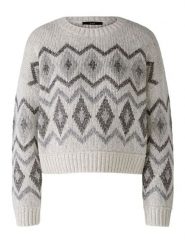 Oui Sweter w kolorze szarym rozmiar: 40. Szare swetry klasyczne damskie Oui, bez kołnierzyka. Za 165.31 zł.