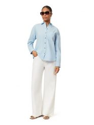 Scotch & Soda Koszula w kolorze błękitnym rozmiar: M. Niebieskie koszule damskie Scotch & Soda, m, bez wzorów, z bawełny, bez kołnierzyka, bez ramiączek. Za 224.95 zł.